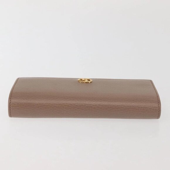 GUCCI GG Marmont Long Wallet Leather Light Brown 456116 Auth 142697 - Picture 9 of 16
